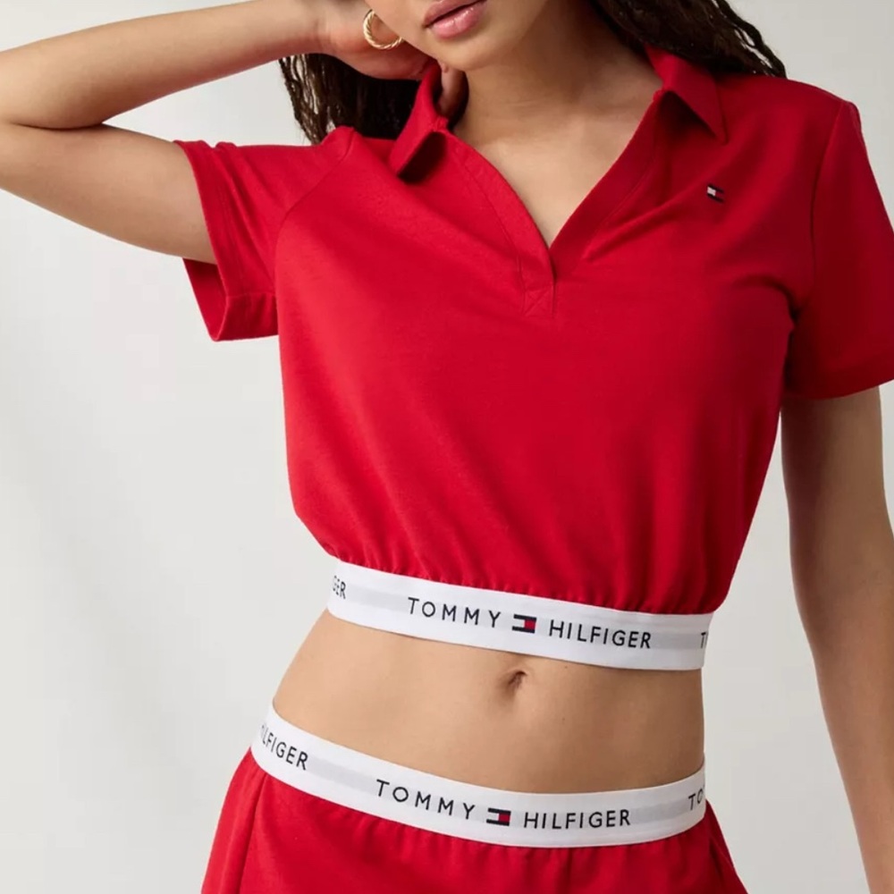 Brand New Out From Under X Tommy Hilfiger Cropped Polo Top Small